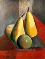 Poires et pommes 1908 cubismo Pablo Picasso bodegón impresionista